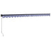 Copertină retractabilă albastru/alb, 5x3 m, textil/aluminiu - WALTI WALTI
