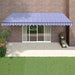 Copertină retractabilă albastru/alb, 5x3 m, textil/aluminiu - WALTI WALTI