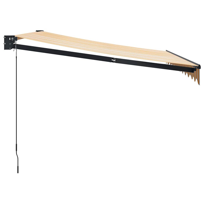 Copertină retractabilă, galben/alb, 3x2,5 m, textil/aluminiu - WALTI WALTI