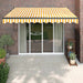 Copertină retractabilă, galben/alb, 3x2,5 m, textil/aluminiu - WALTI WALTI