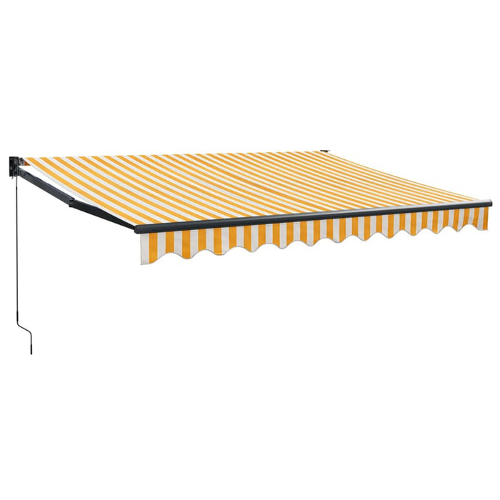 Copertină retractabilă, galben/alb, 3,5x2,5 m, textil/aluminiu - WALTI WALTI
