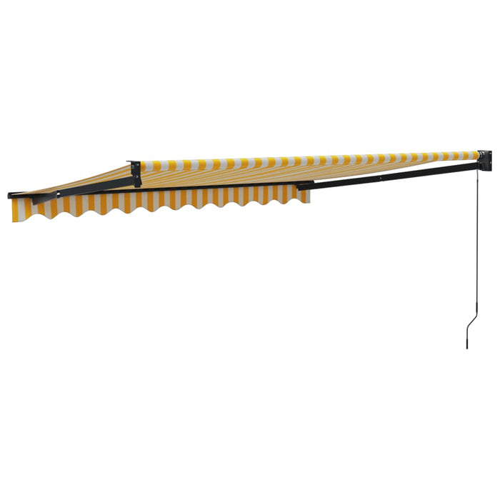 Copertină retractabilă, galben/alb, 3,5x2,5 m, textil/aluminiu - WALTI WALTI