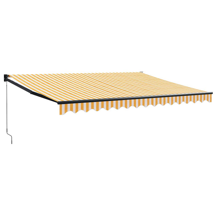 Copertină retractabilă galben și alb, 4x3 m, textil și aluminiu - WALTI WALTI