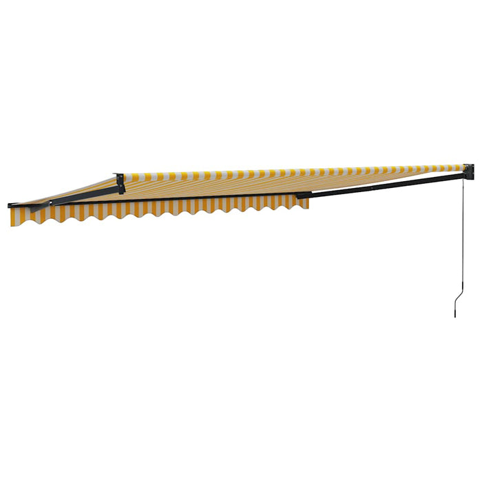 Copertină retractabilă galben și alb, 4x3 m, textil și aluminiu - WALTI WALTI