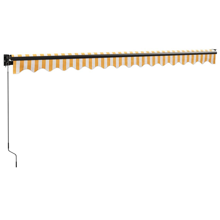 Copertină retractabilă galben și alb, 4x3 m, textil și aluminiu - WALTI WALTI