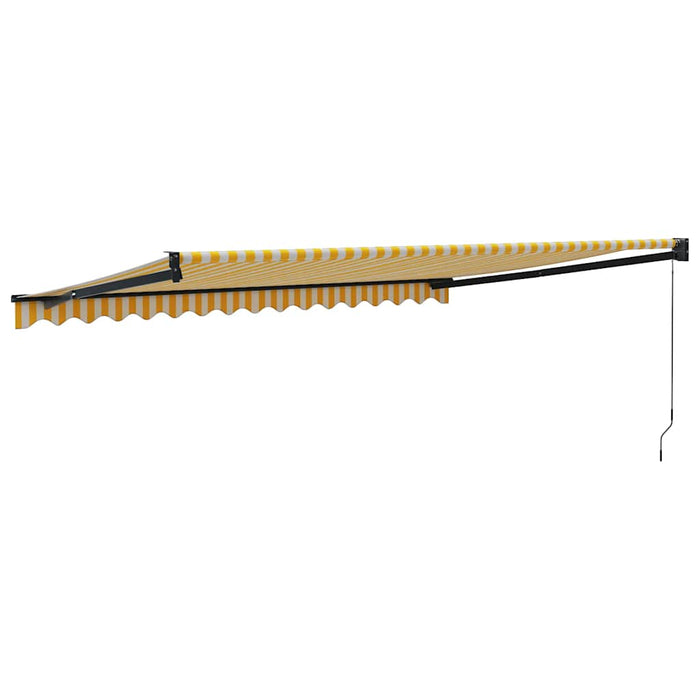 Copertină retractabilă, galben/alb, 4,5x3 m, textil/aluminiu - WALTI WALTI