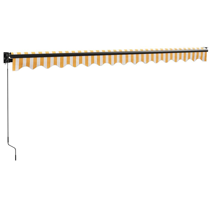 Copertină retractabilă, galben/alb, 4,5x3 m, textil/aluminiu - WALTI WALTI