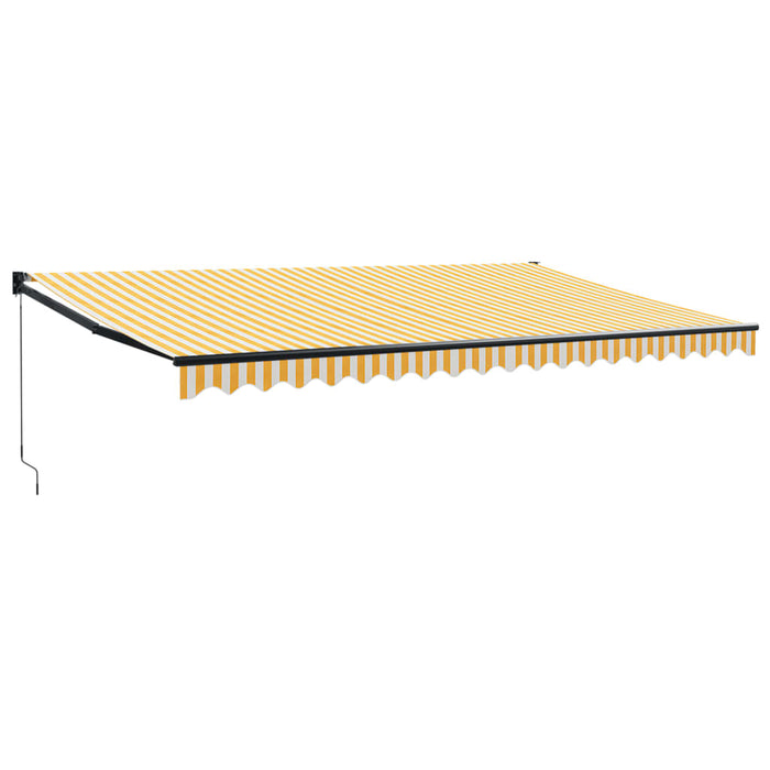 Copertină retractabilă, galben/alb, 5x3 m, textil/aluminiu - WALTI WALTI