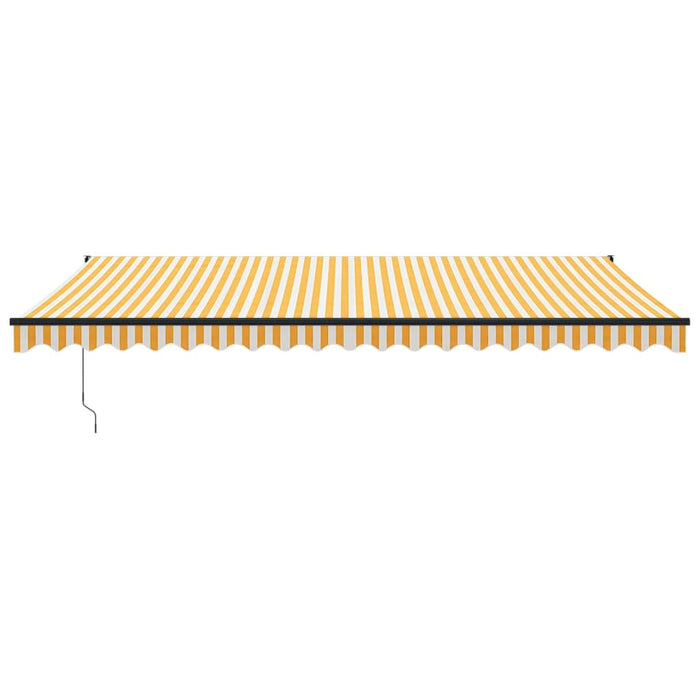 Copertină retractabilă, galben/alb, 5x3 m, textil/aluminiu - WALTI WALTI