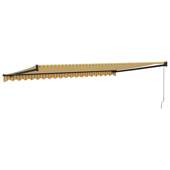Copertină retractabilă, galben/alb, 5x3 m, textil/aluminiu - WALTI WALTI