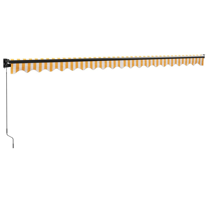 Copertină retractabilă, galben/alb, 5x3 m, textil/aluminiu - WALTI WALTI