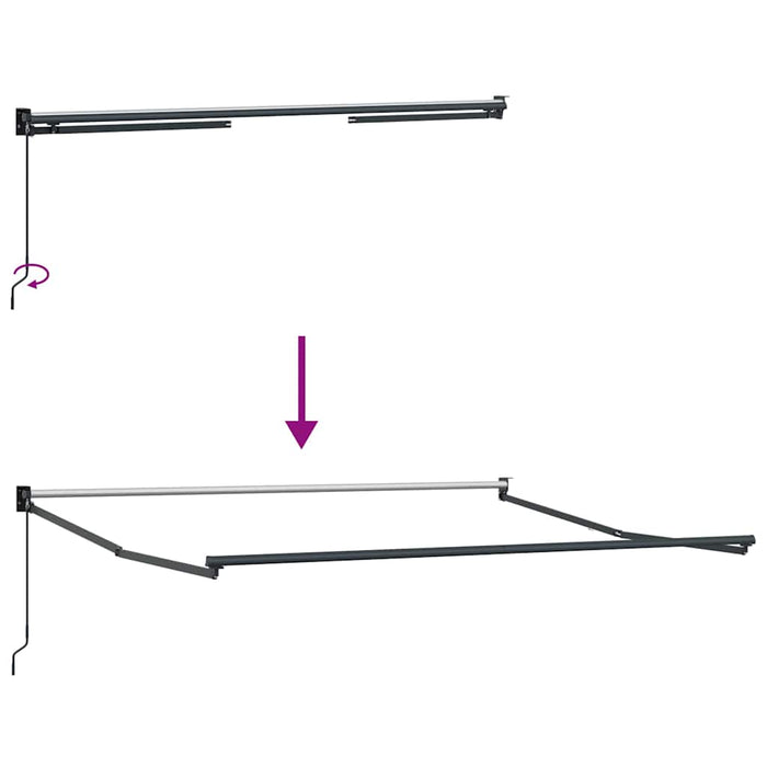 Copertină retractabilă portocaliu/maro 3,5x2,5m textil/aluminiu - WALTI WALTI
