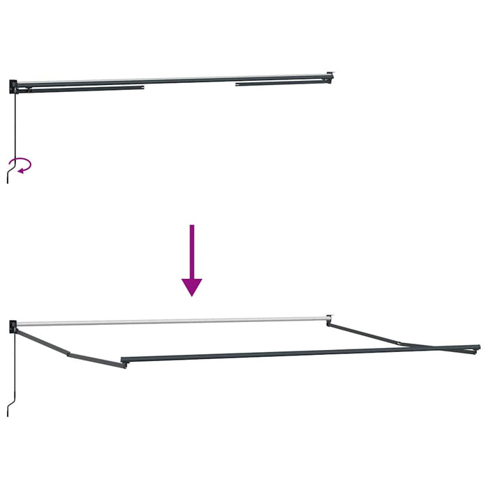 Copertină retractabilă portocaliu/maro 4x3 m, textil/aluminiu - WALTI WALTI