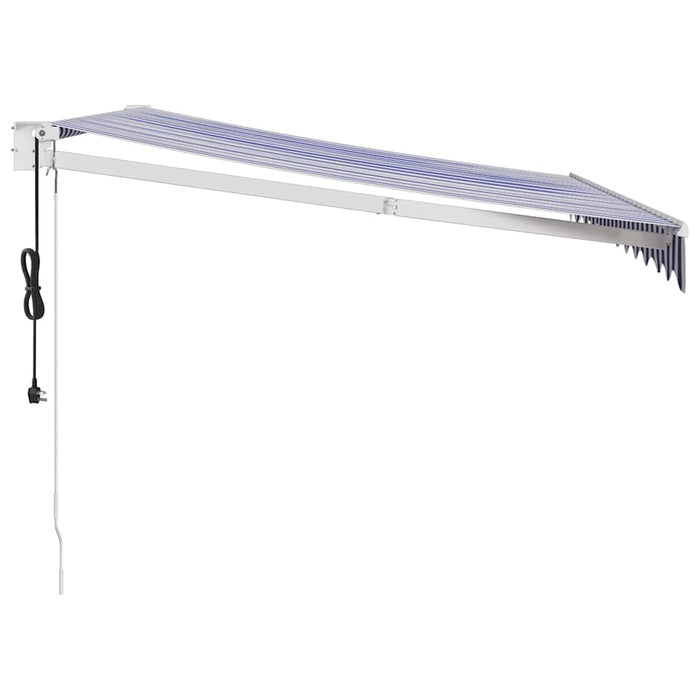 Copertină retractabilă automată, albastru și alb, 3x2,5 m - WALTI WALTI