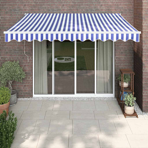 Copertină retractabilă automată, albastru și alb, 3x2,5 m - WALTI WALTI