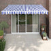 Copertină retractabilă automată, albastru și alb, 3x2,5 m - WALTI WALTI