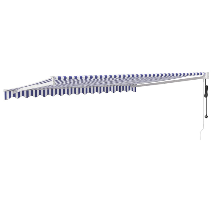 Copertină retractabilă automată, albastru și alb, 4x3 m - WALTI WALTI