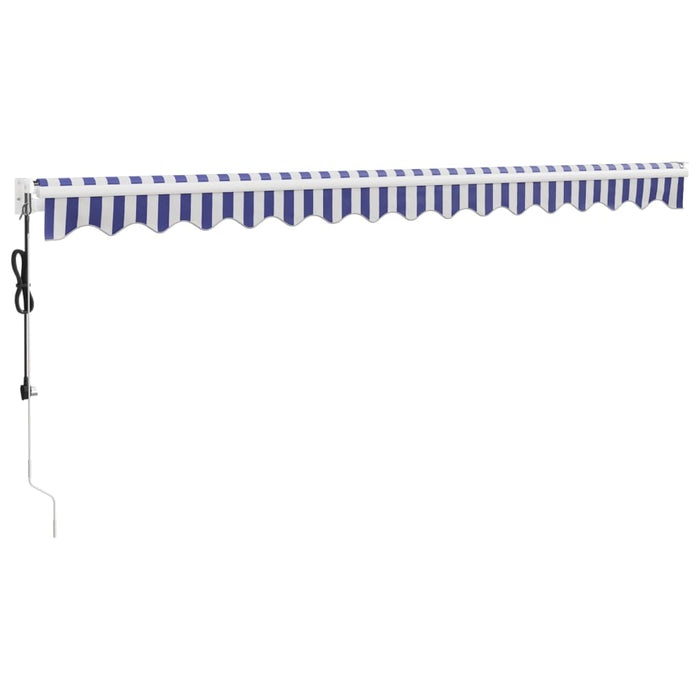 Copertină retractabilă automată, albastru și alb, 4x3 m - WALTI WALTI