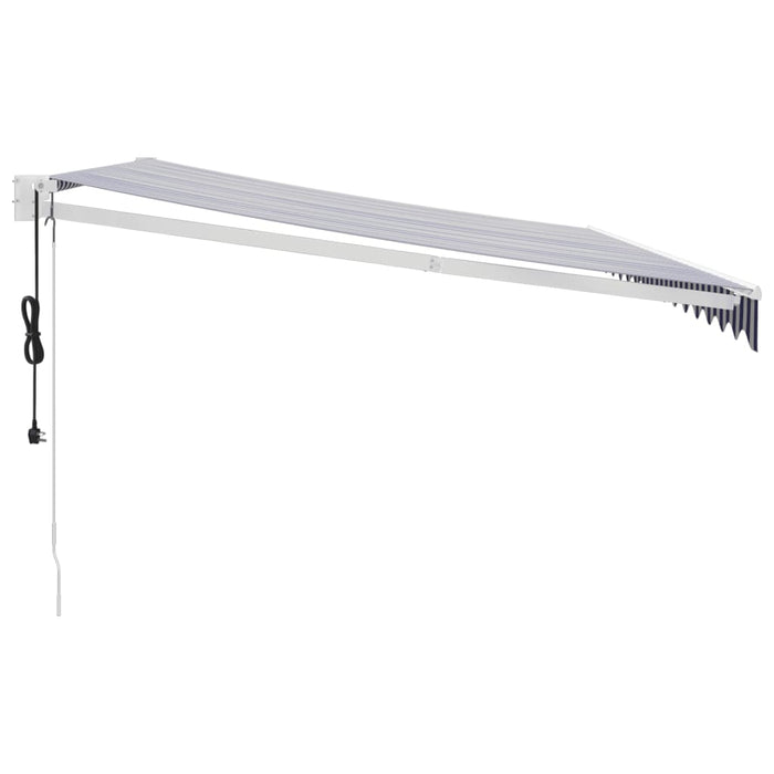 Copertină retractabilă automată, albastru și alb, 4,5x3 m - WALTI WALTI