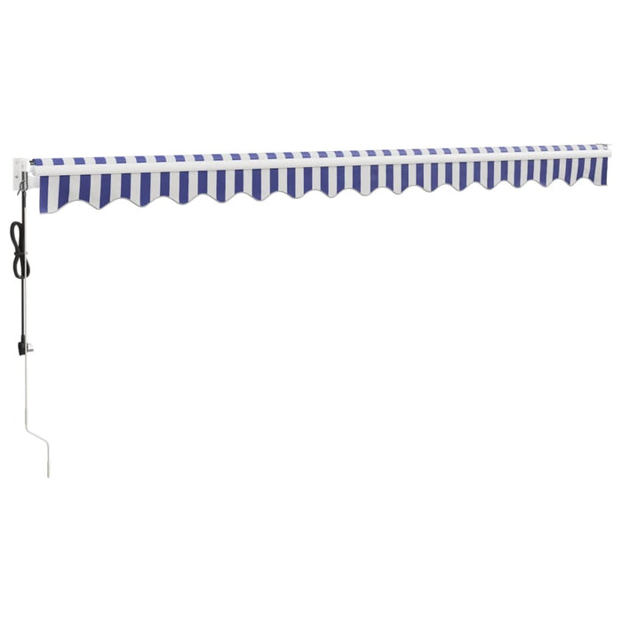 Copertină retractabilă automată, albastru și alb, 4,5x3 m - WALTI WALTI