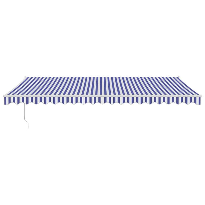 Copertină retractabilă automată, albastru și alb, 5x3 m WALTI
