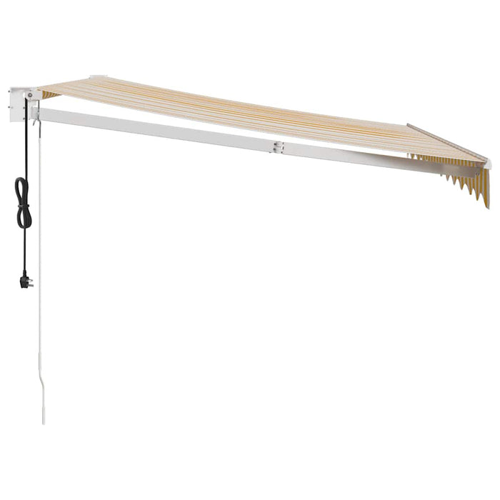 Copertină retractabilă automată, galben și alb, 3x2,5 m - WALTI WALTI