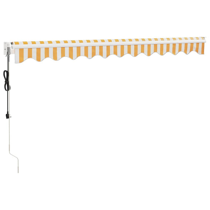 Copertină retractabilă automată, galben și alb, 3x2,5 m - WALTI WALTI