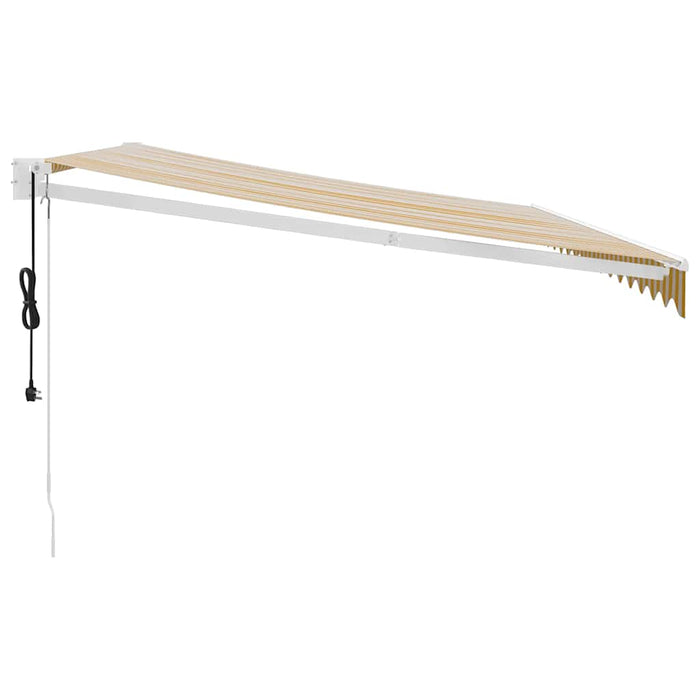 Copertină retractabilă automată, galben și alb, 4x3 m - WALTI WALTI