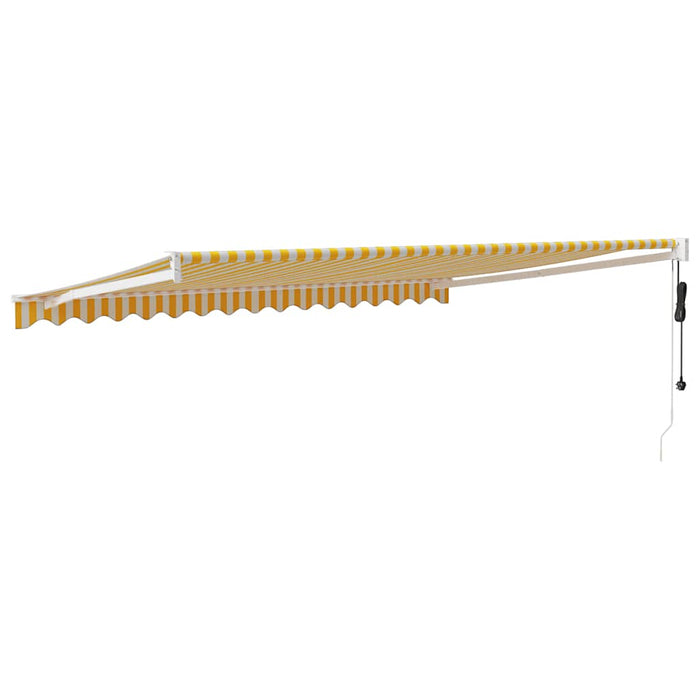 Copertină retractabilă automată, galben și alb, 4x3 m - WALTI WALTI