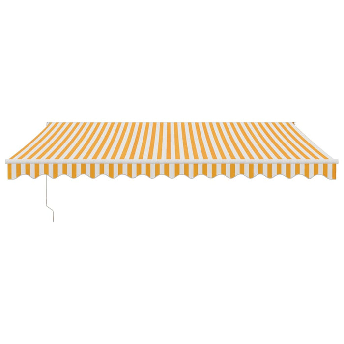 Copertină retractabilă automată, galben și alb, 4,5x3 m - WALTI WALTI