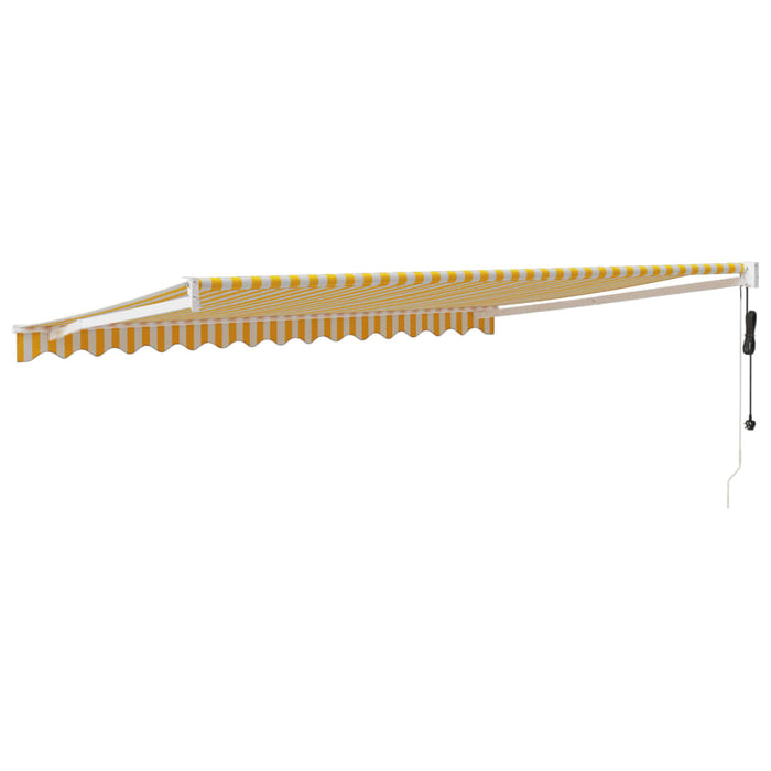 Copertină retractabilă automată, galben și alb, 4,5x3 m - WALTI WALTI