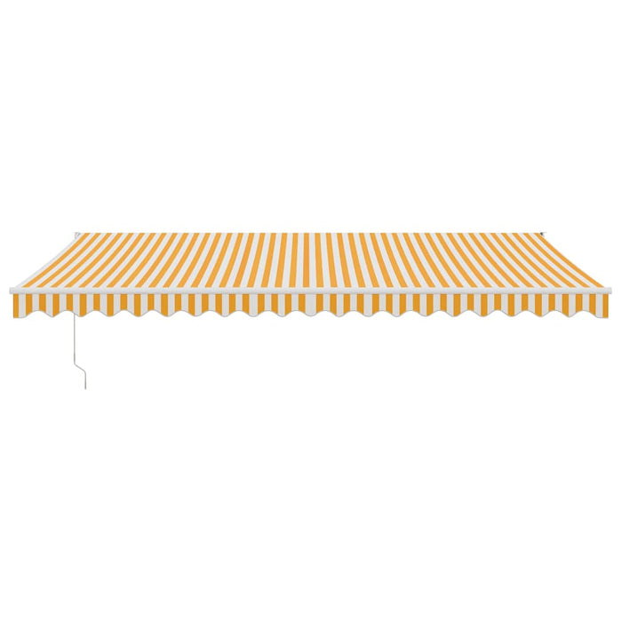 Copertină retractabilă automată, galben și alb, 5x3 m WALTI