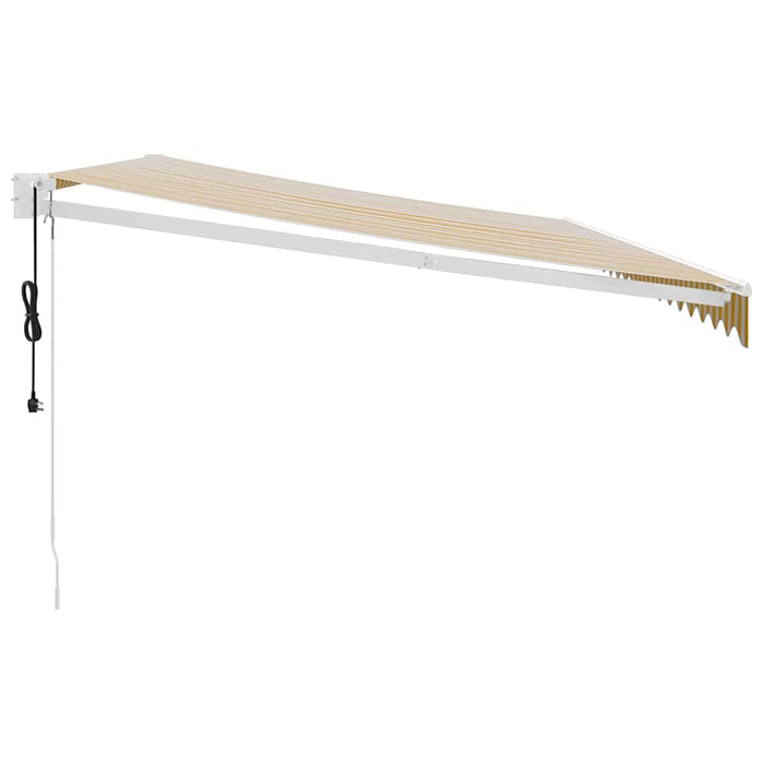 Copertină retractabilă automată, galben și alb, 5x3 m WALTI