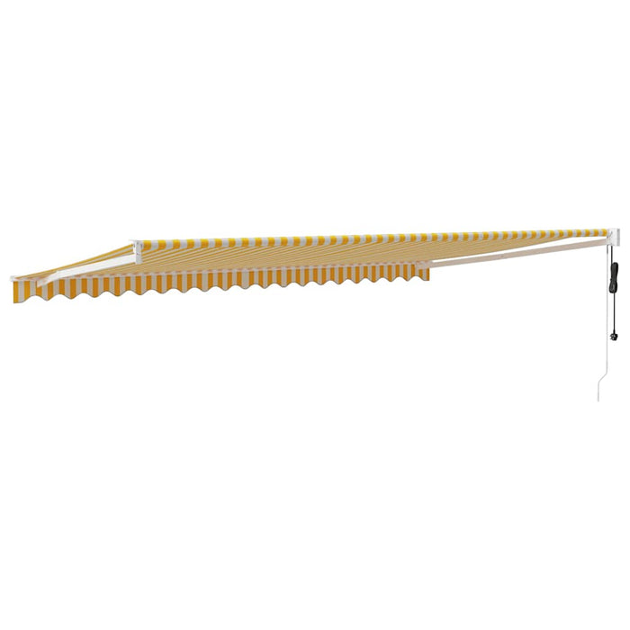 Copertină retractabilă automată, galben și alb, 5x3 m WALTI