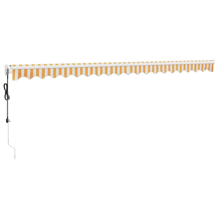 Copertină retractabilă automată, galben și alb, 5x3 m WALTI