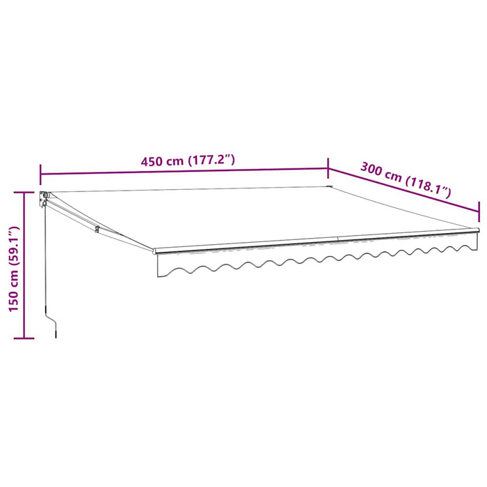 Copertină retractabilă automată, antracit, 4,5x3 m - WALTI WALTI
