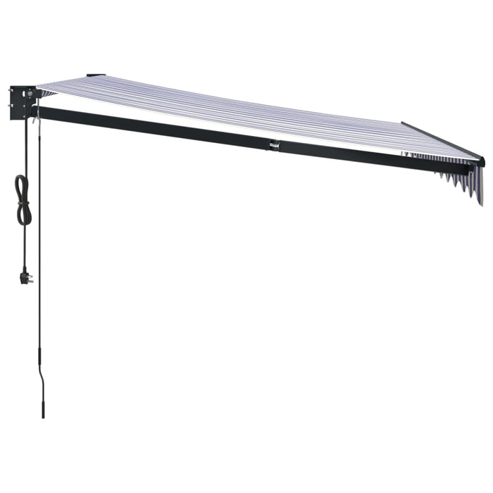 Copertină retractabilă automată, albastru și alb, 3x2,5 m - WALTI WALTI