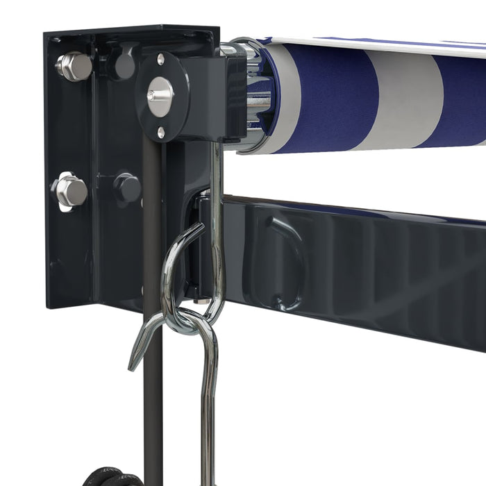 Copertină retractabilă automată, albastru și alb, 3x2,5 m - WALTI WALTI
