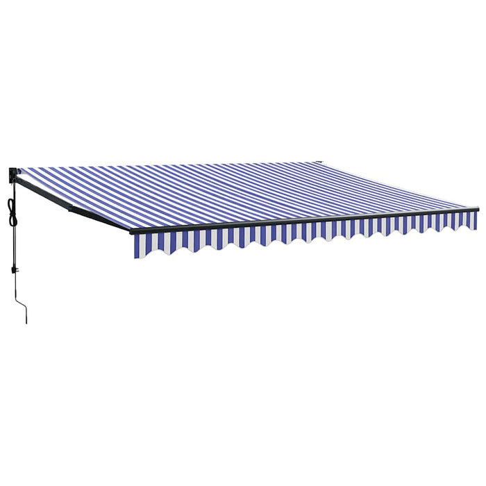 Copertină retractabilă automată, albastru și alb, 4x3 m - WALTI WALTI