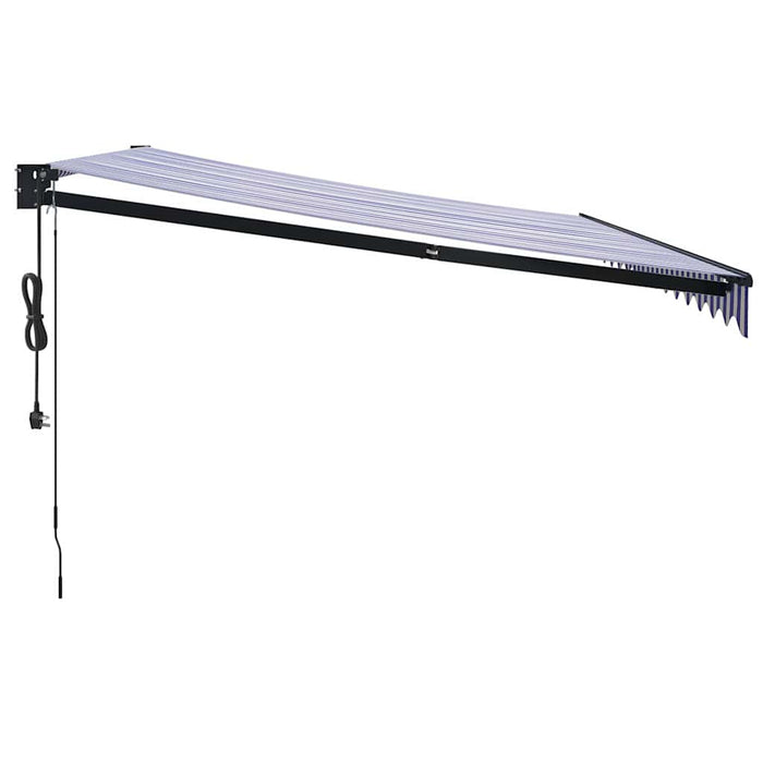 Copertină retractabilă automată, albastru și alb, 4x3 m - WALTI WALTI