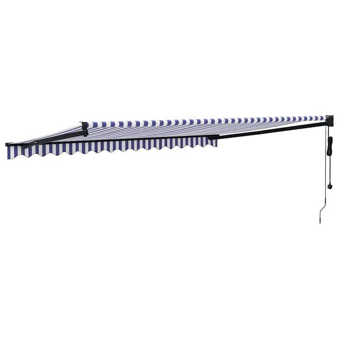 Copertină retractabilă automată, albastru și alb, 4x3 m - WALTI WALTI