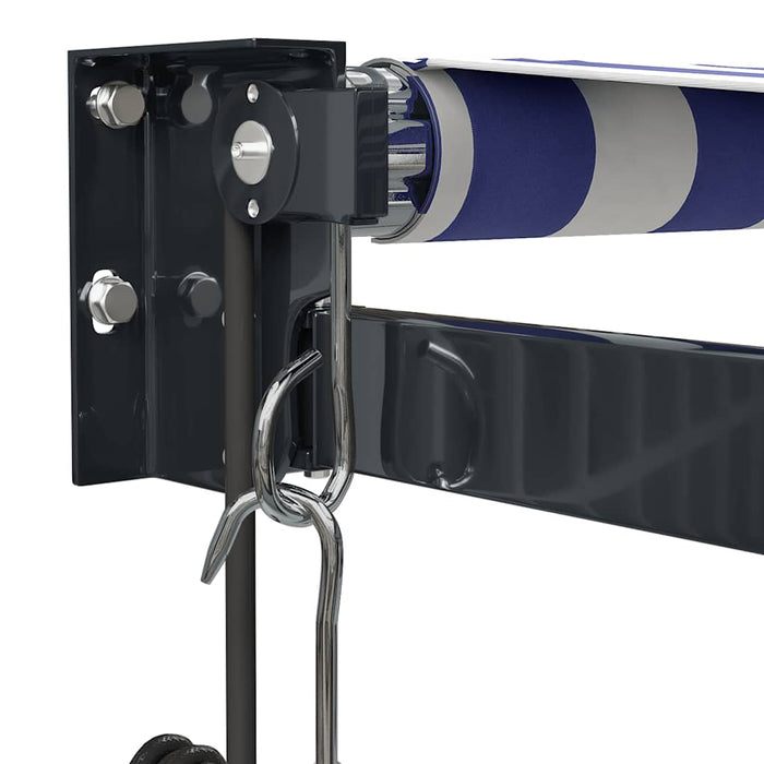 Copertină retractabilă automată, albastru și alb, 4x3 m - WALTI WALTI