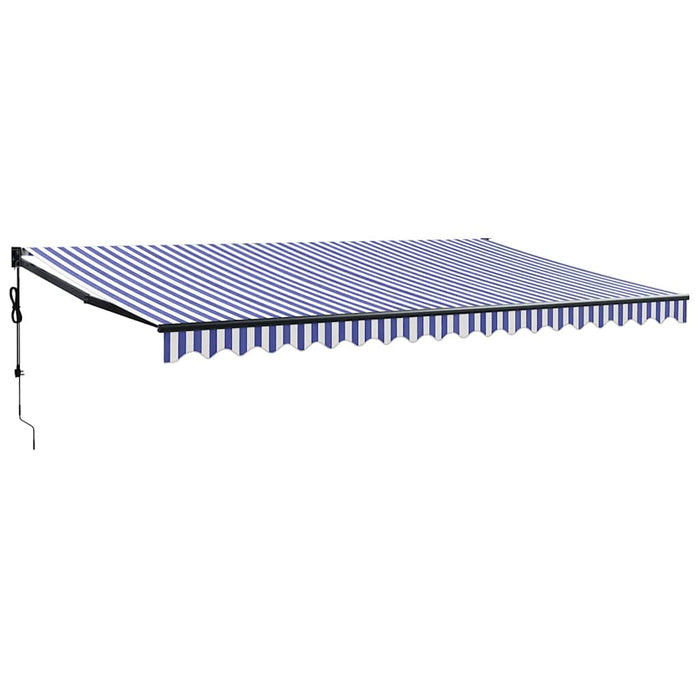 Copertină retractabilă automată, albastru și alb, 5x3 m - WALTI WALTI