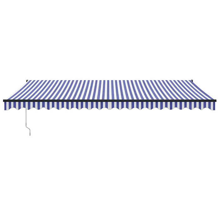 Copertină retractabilă automată, albastru și alb, 5x3 m - WALTI WALTI