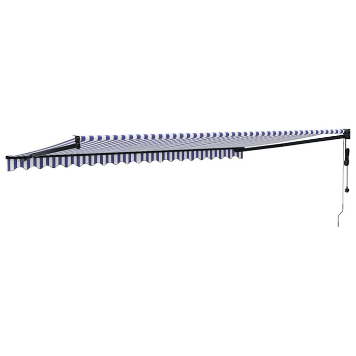Copertină retractabilă automată, albastru și alb, 5x3 m - WALTI WALTI