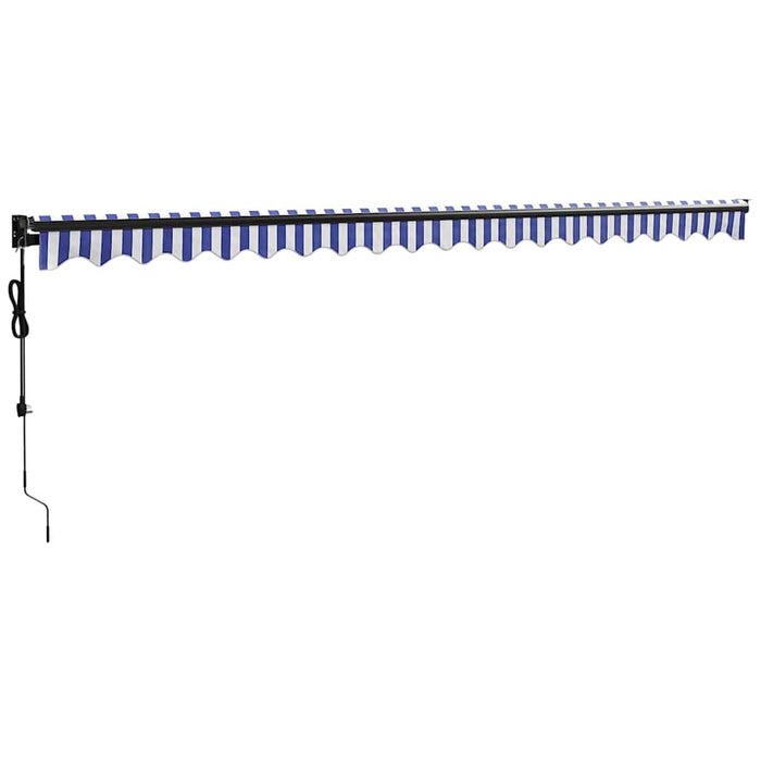 Copertină retractabilă automată, albastru și alb, 5x3 m - WALTI WALTI