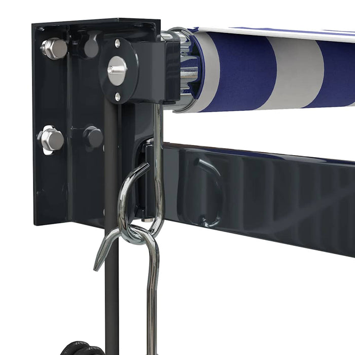 Copertină retractabilă automată, albastru și alb, 5x3 m - WALTI WALTI