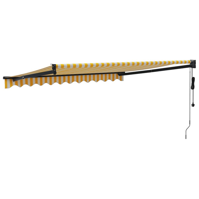 Copertină retractabilă automată, galben și alb, 3x2,5 m - WALTI WALTI