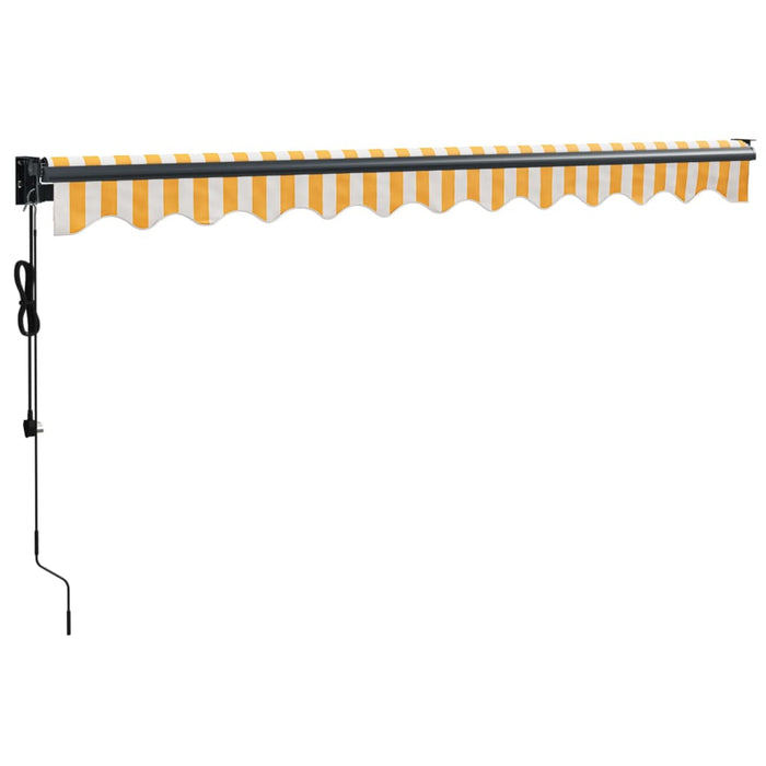 Copertină retractabilă automată, galben și alb, 3x2,5 m - WALTI WALTI