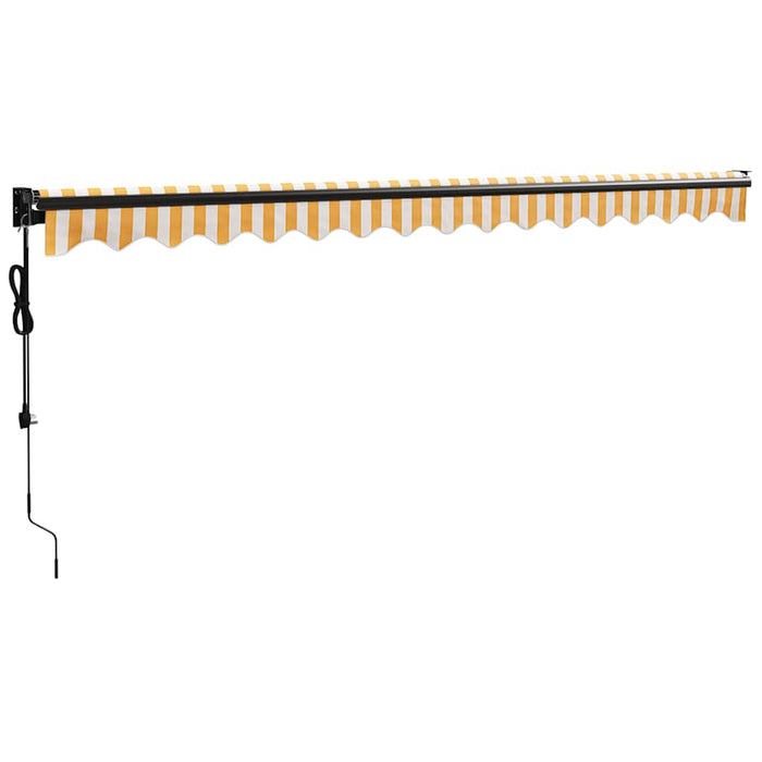 Copertină retractabilă automată, galben și alb, 4x3 m - WALTI WALTI